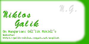 miklos galik business card